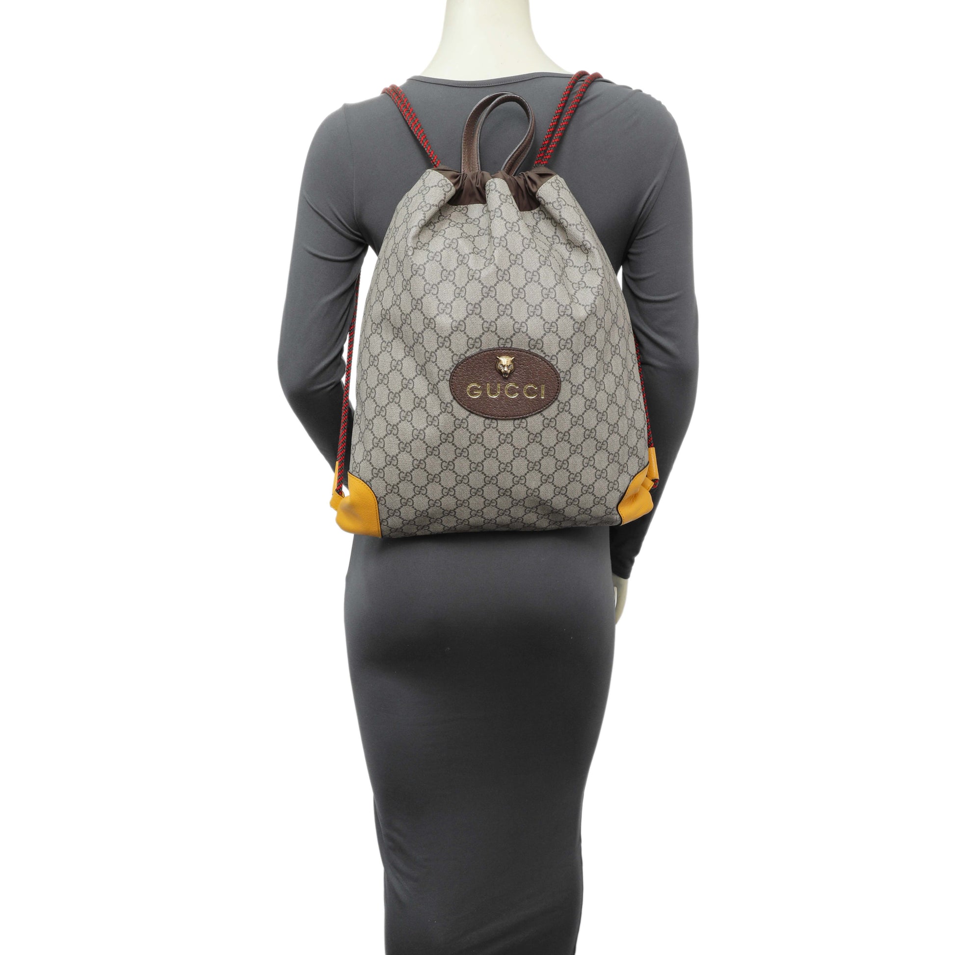 Exclusive Gucci GG Supreme Neo Vintage Drawstring Backpack — Alternate View 9