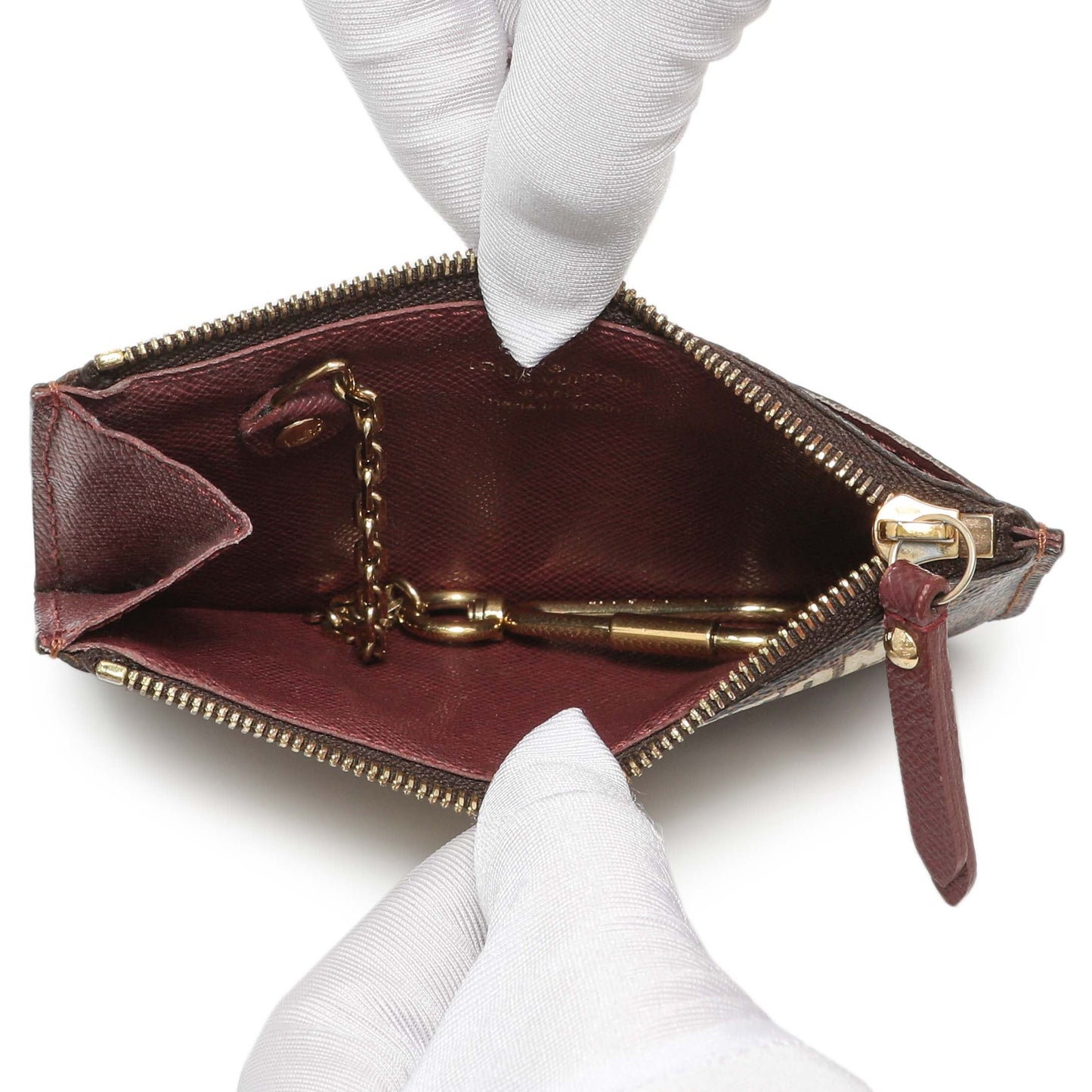 Exclusive Louis Vuitton Damier Ebene Scribe Affiche Key Pouch — Top View
