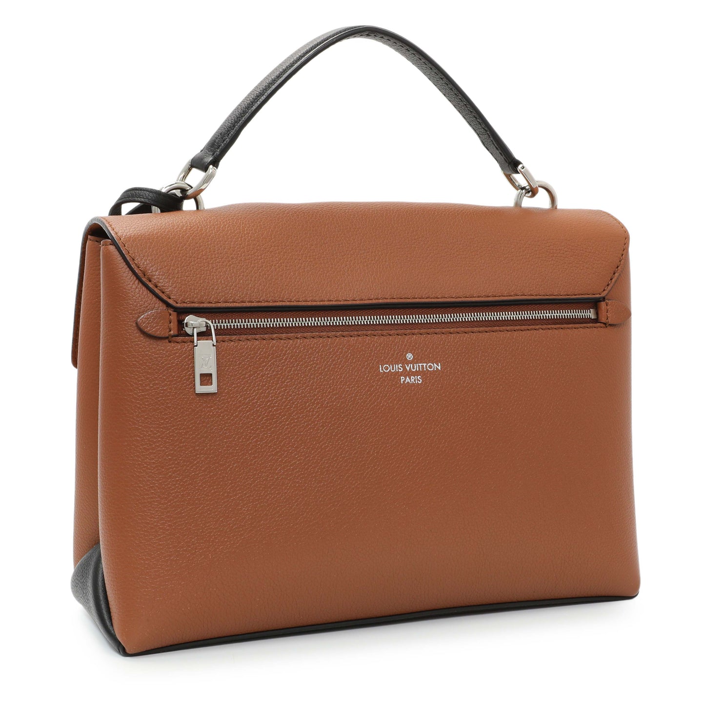 Exclusive Louis Vuitton Caramel Creme Black Soft Calfskin My Lockme Top Handle — Side View