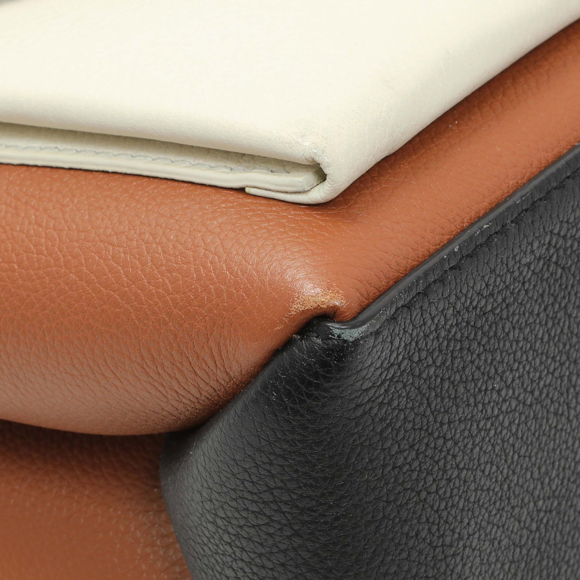 Exclusive Louis Vuitton Caramel Creme Black Soft Calfskin My Lockme Top Handle — Top View