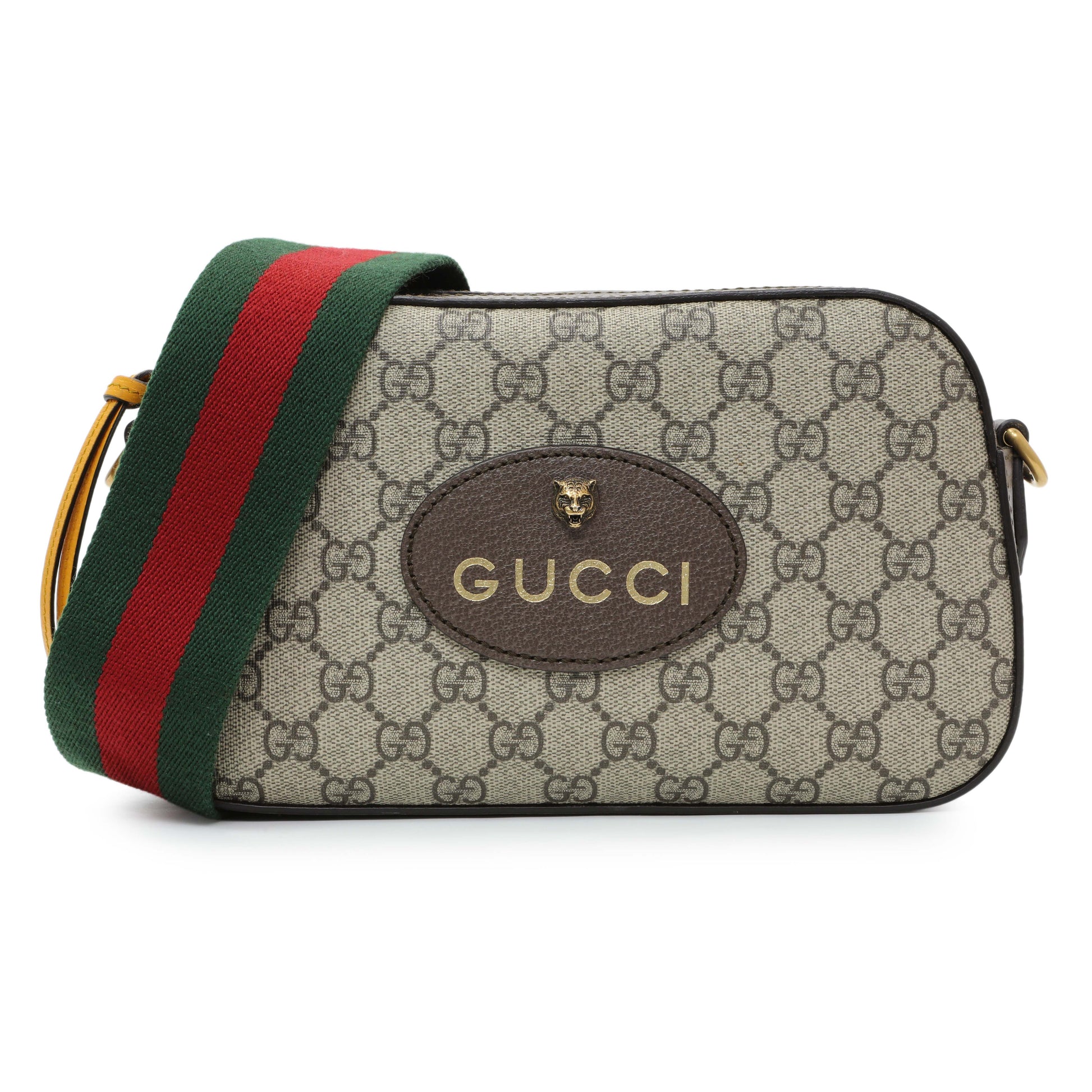 Exclusive Gucci GG Supreme Monogram Web Neo Vintage Shoulder Bag — Front View