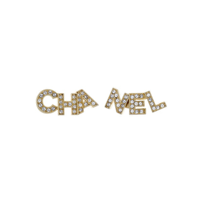 Exclusive Chanel Crystal Cha-Nel Earrings — Front View
