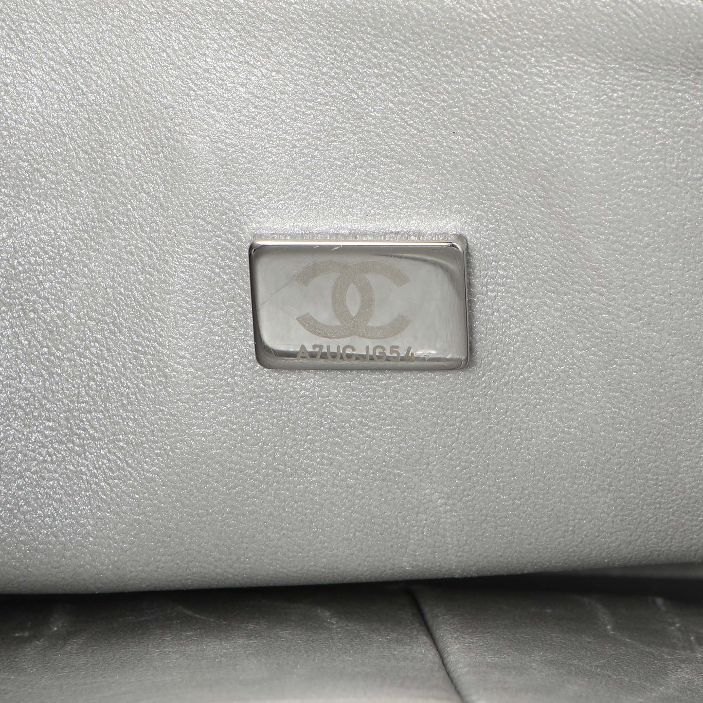 Exclusive Chanel Silver Quilted Calfskin Medium Classic Double Flap — Alternate View 11