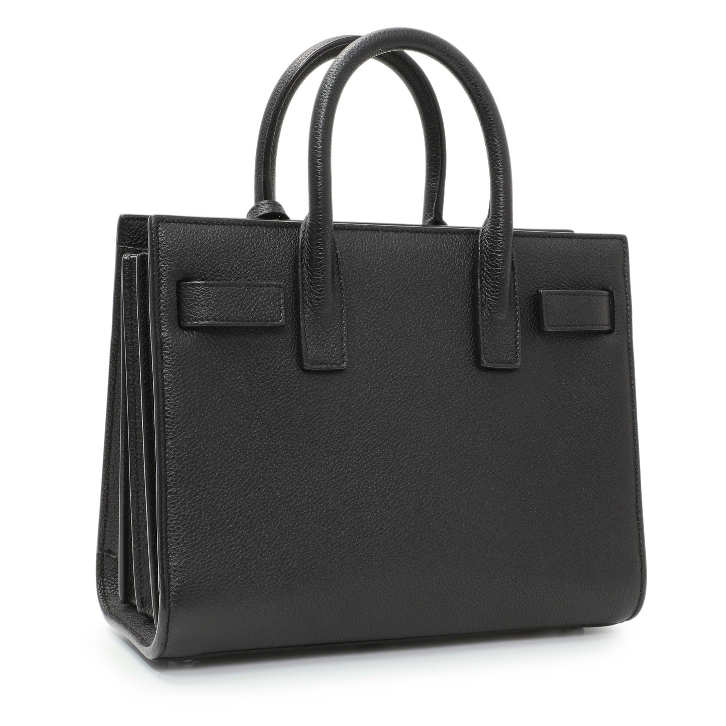 Exclusive Saint Laurent Black Grained Calfskin Nano Sac De Jour — Side View