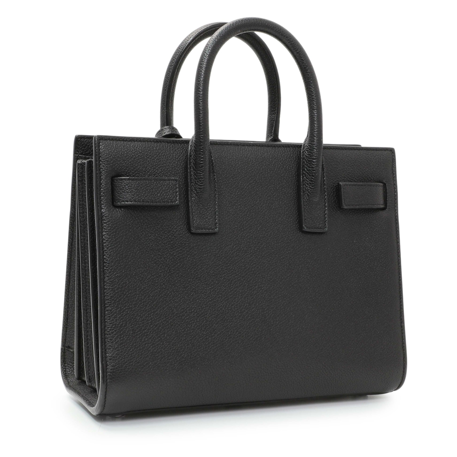 Exclusive Saint Laurent Black Grained Calfskin Nano Sac De Jour — Side View