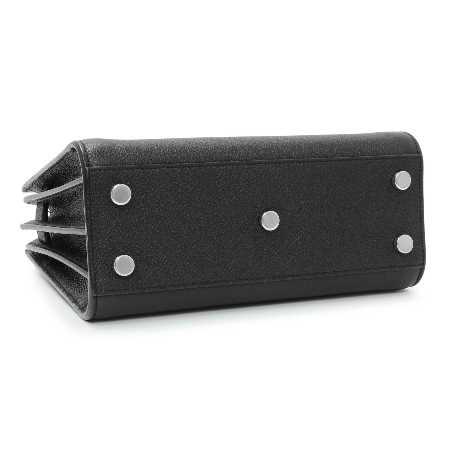 Exclusive Saint Laurent Black Grained Calfskin Nano Sac De Jour — Back View