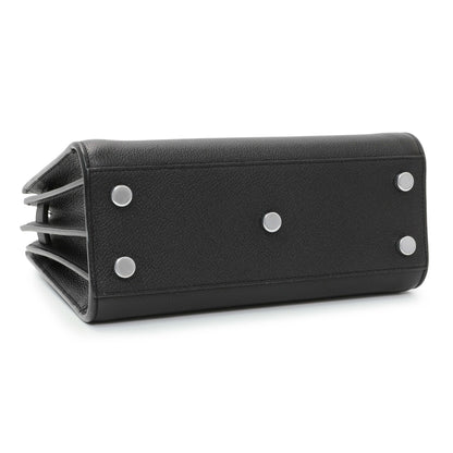 Exclusive Saint Laurent Black Grained Calfskin Nano Sac De Jour — Back View