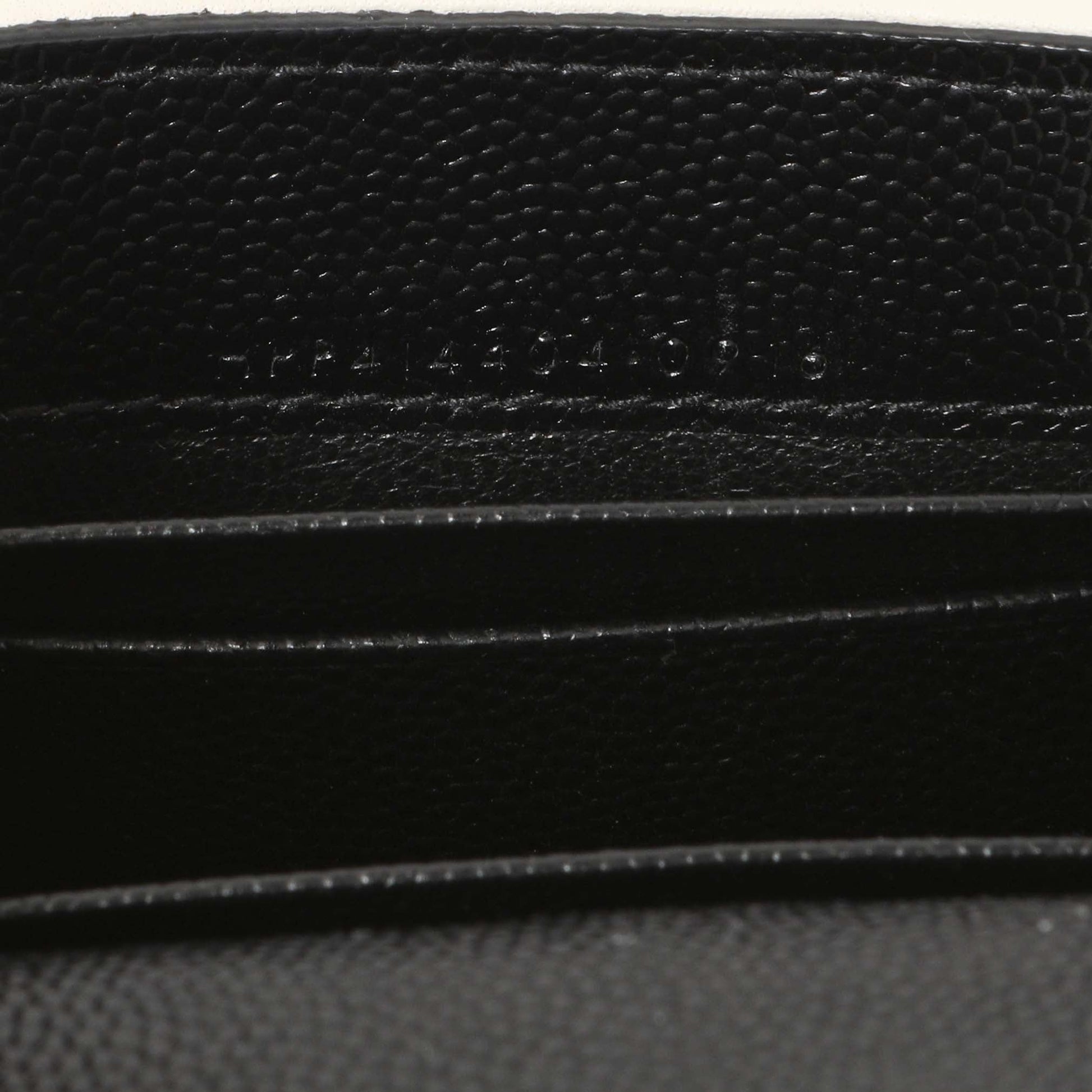 Exclusive Saint Laurent Black Grain De Poudre Matelasse Chevron Monogram Envelope Wallet — Lifestyle View