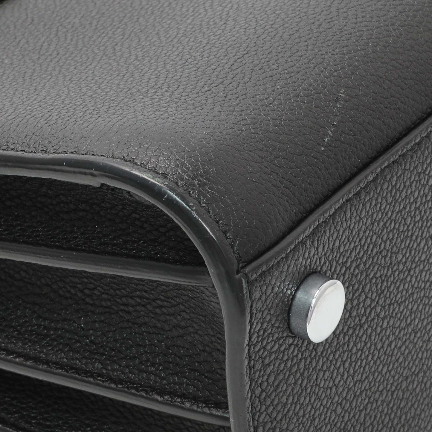 Exclusive Saint Laurent Black Grained Calfskin Nano Sac De Jour — Top View