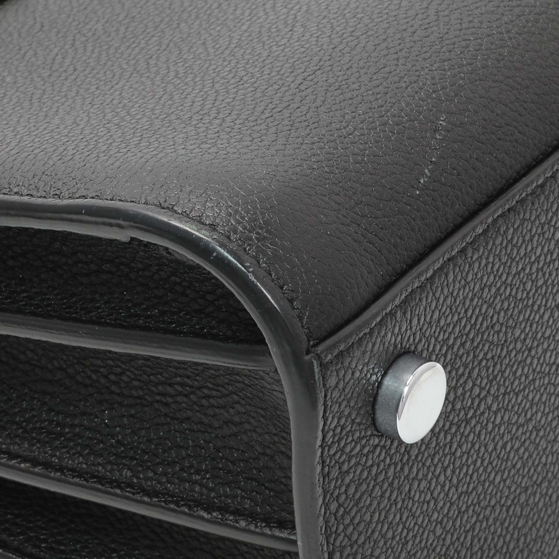 Exclusive Saint Laurent Black Grained Calfskin Nano Sac De Jour — Top View