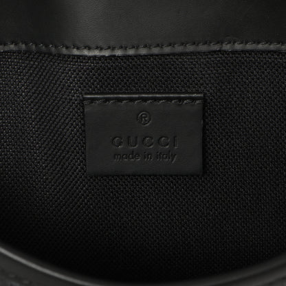 Exclusive Gucci Black GG Supreme Monogram Belt Bag — Detail View