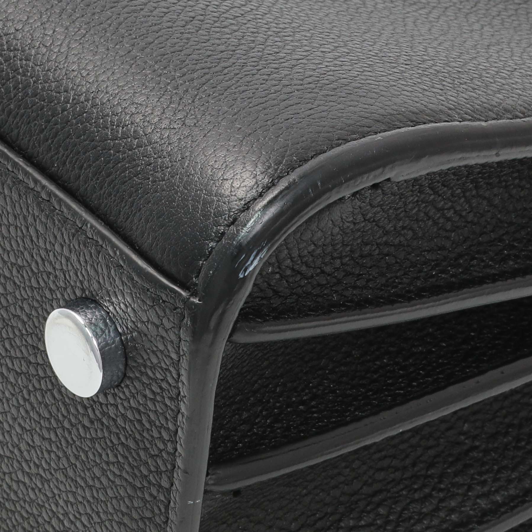 Exclusive Saint Laurent Black Grained Calfskin Nano Sac De Jour — Detail View