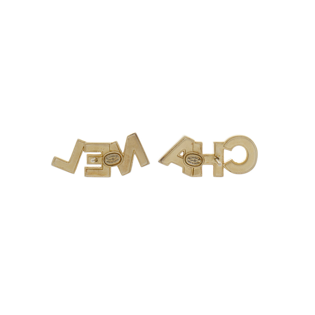 Exclusive Chanel Crystal Cha-Nel Earrings — Side View