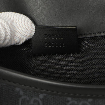 Exclusive Gucci Black GG Supreme Monogram Belt Bag — Lifestyle View