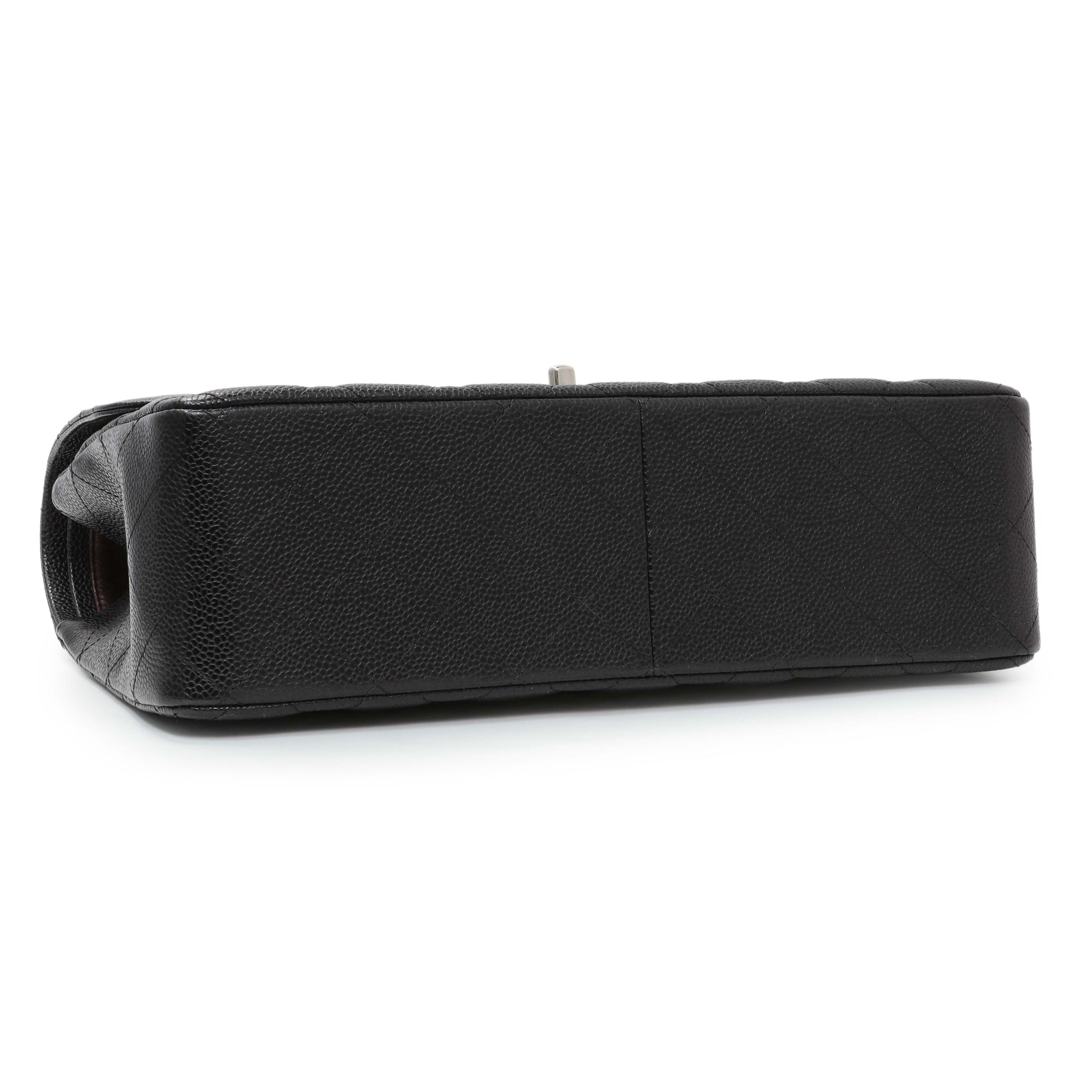 Exclusive Chanel Black Caviar Jumbo Classic Double Flap — Back View