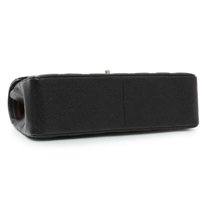 Exclusive Chanel Black Caviar Jumbo Classic Double Flap — Back View