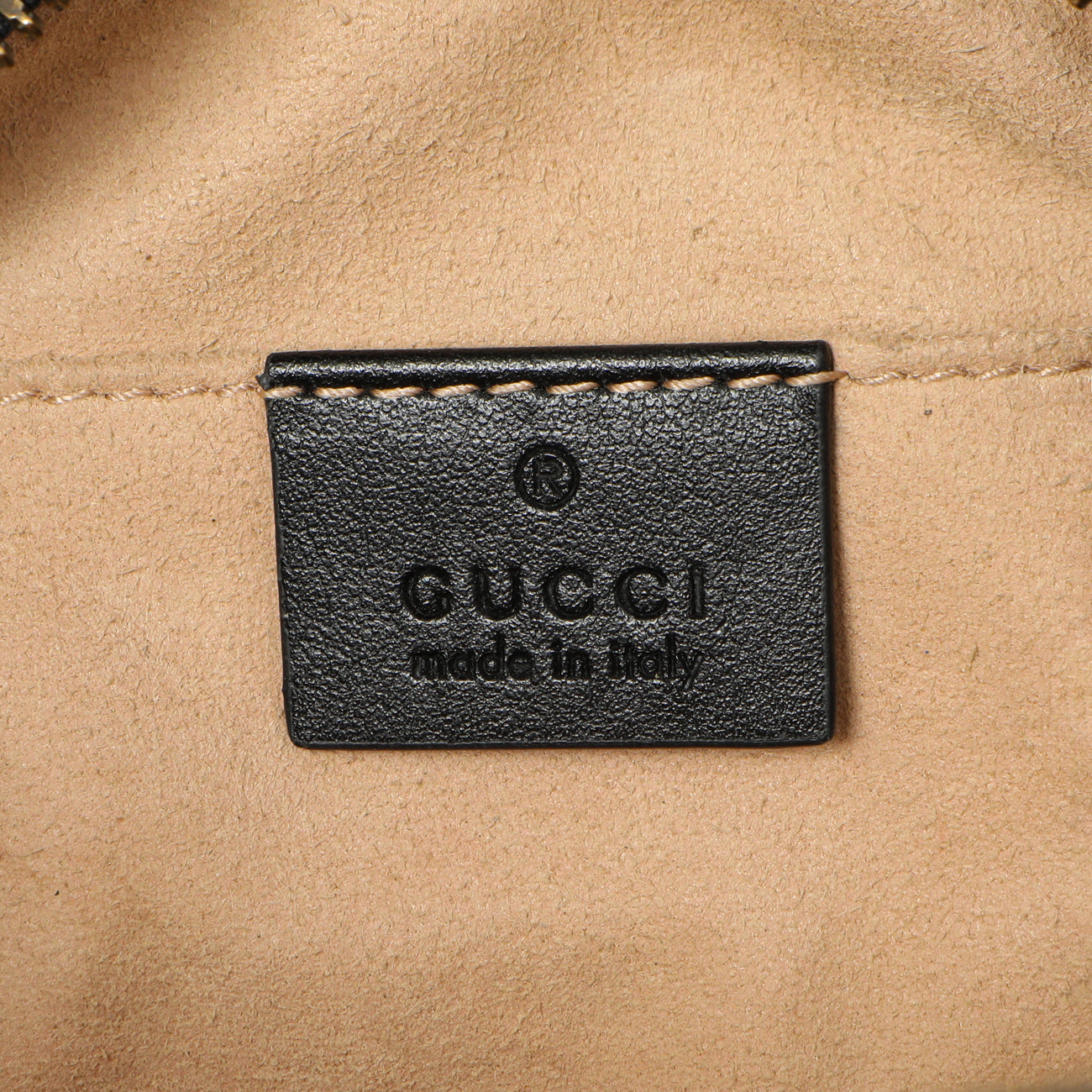 Exclusive Gucci Black Calfskin Matelasse Small GG Marmont Chain Shoulder Bag — Detail View