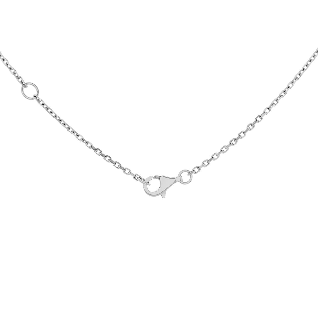 Exclusive Chanel 18K White Gold Diamond Fil de Camélia Pendant Necklace — Back View