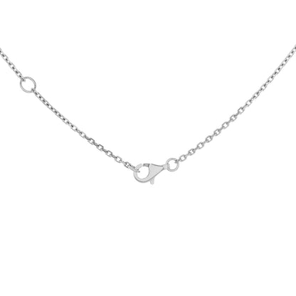 Exclusive Chanel 18K White Gold Diamond Fil de Camélia Pendant Necklace — Back View