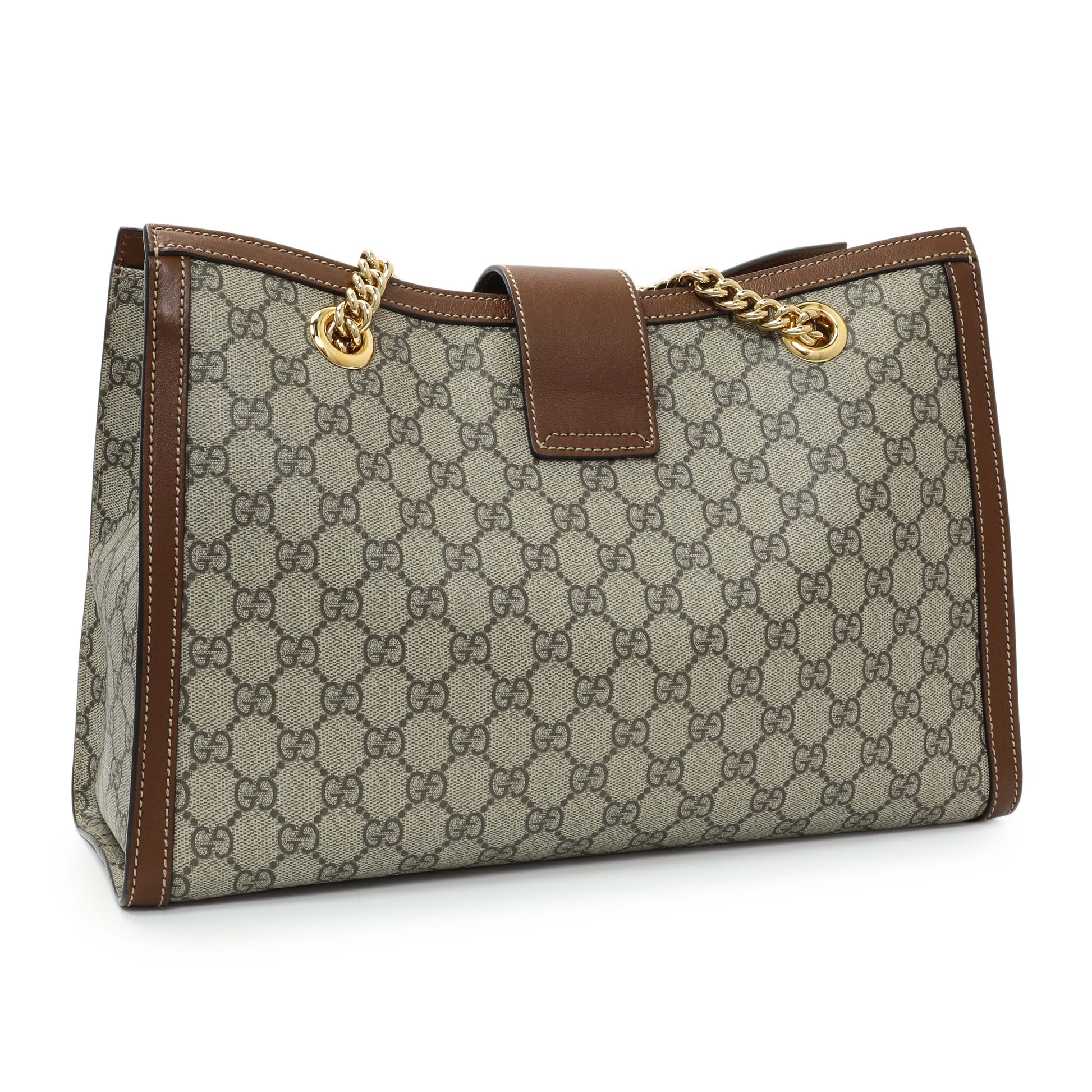 Exclusive Gucci GG Supreme Monogram Medium Padlock Tote — Side View