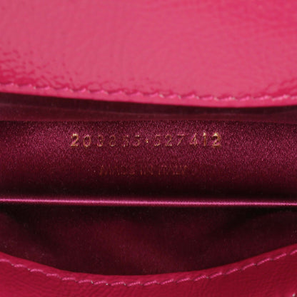 Exclusive Saint Laurent Fuchsia Textured Patent Monogram Large Belle De Jour Clutch — Lifestyle View