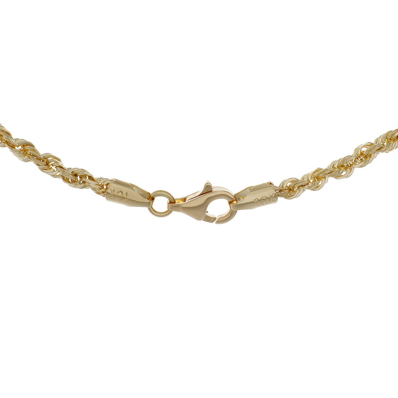 Exclusive 10K Yellow Gold Rope Chain — Side View