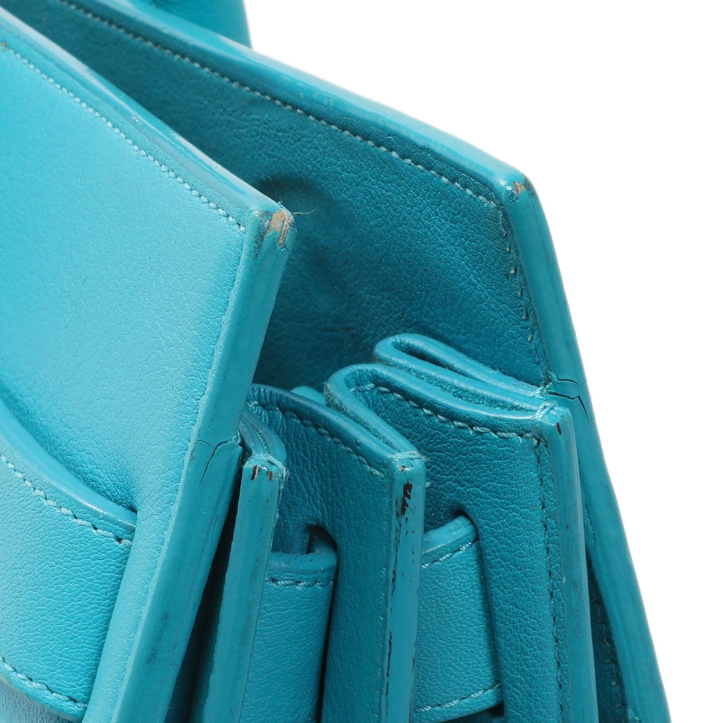 Exclusive Saint Laurent Blue Calfskin Small Sac De Jour — Alternate View 11