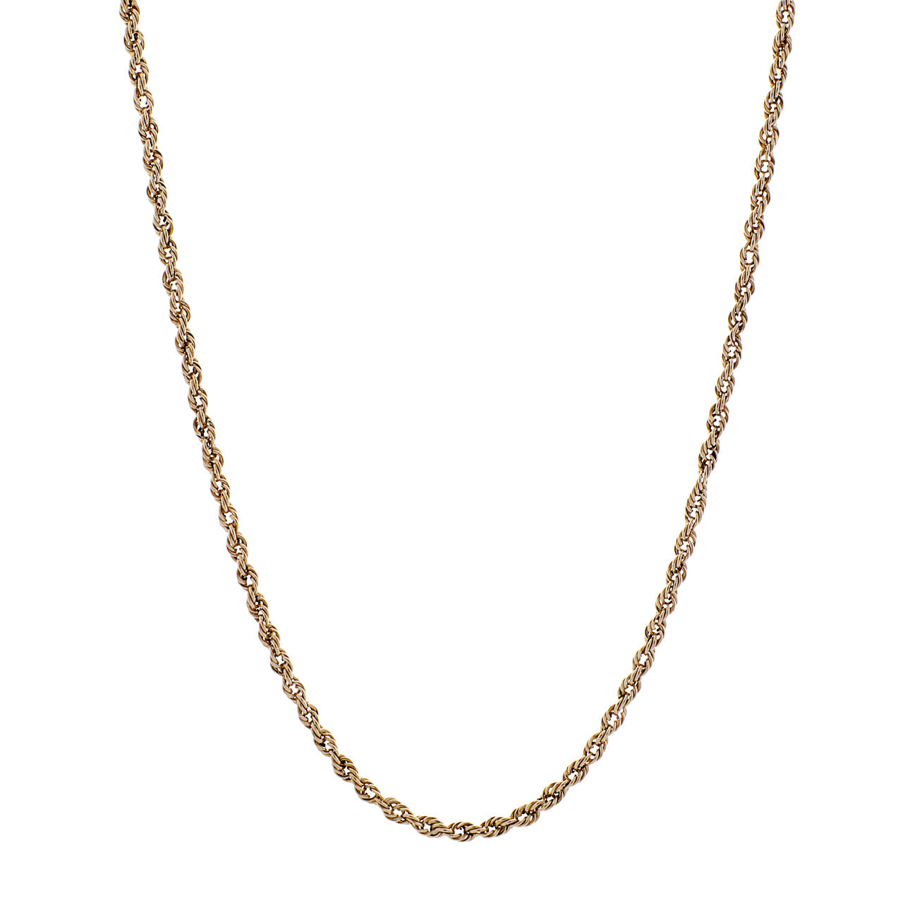 Exclusive 10K Yellow Gold Rope Chain — Front View