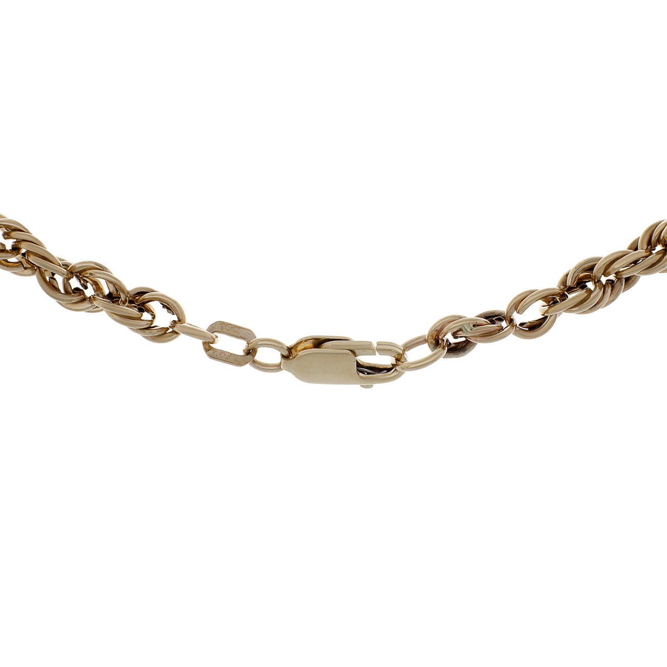Exclusive 10K Yellow Gold Rope Chain — Side View