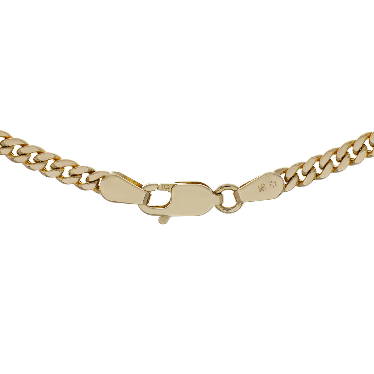 Exclusive 10K Yellow Gold Italian Curb Chain — Side View