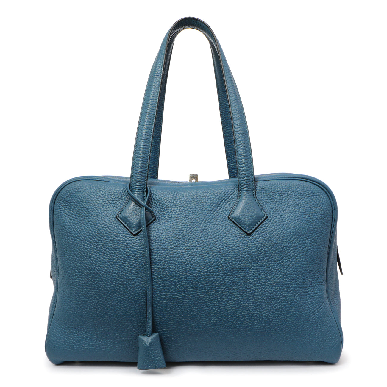 Exclusive Hermes Cobalt Clemence Victoria II 35 — Front View