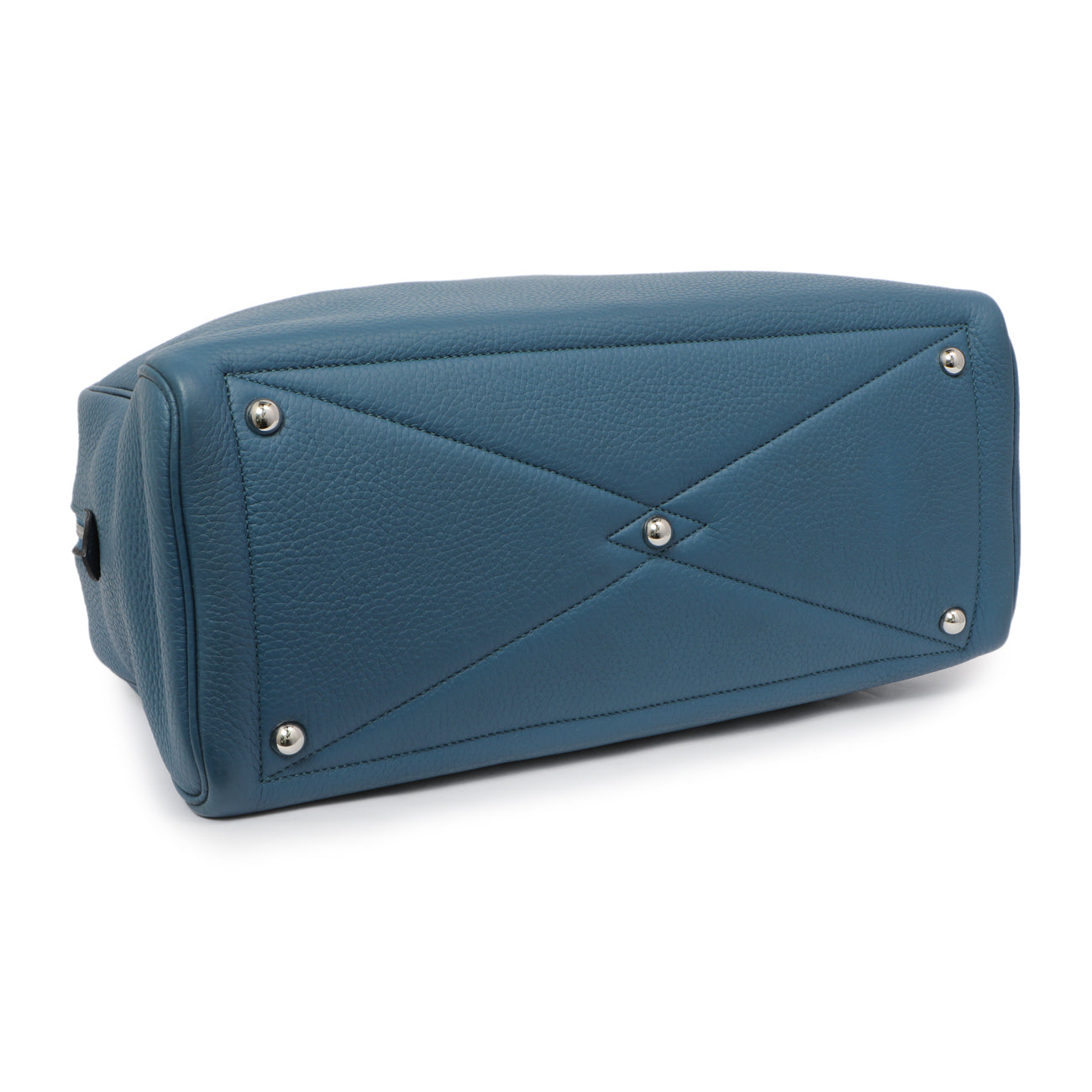 Exclusive Hermes Cobalt Clemence Victoria II 35 — Back View