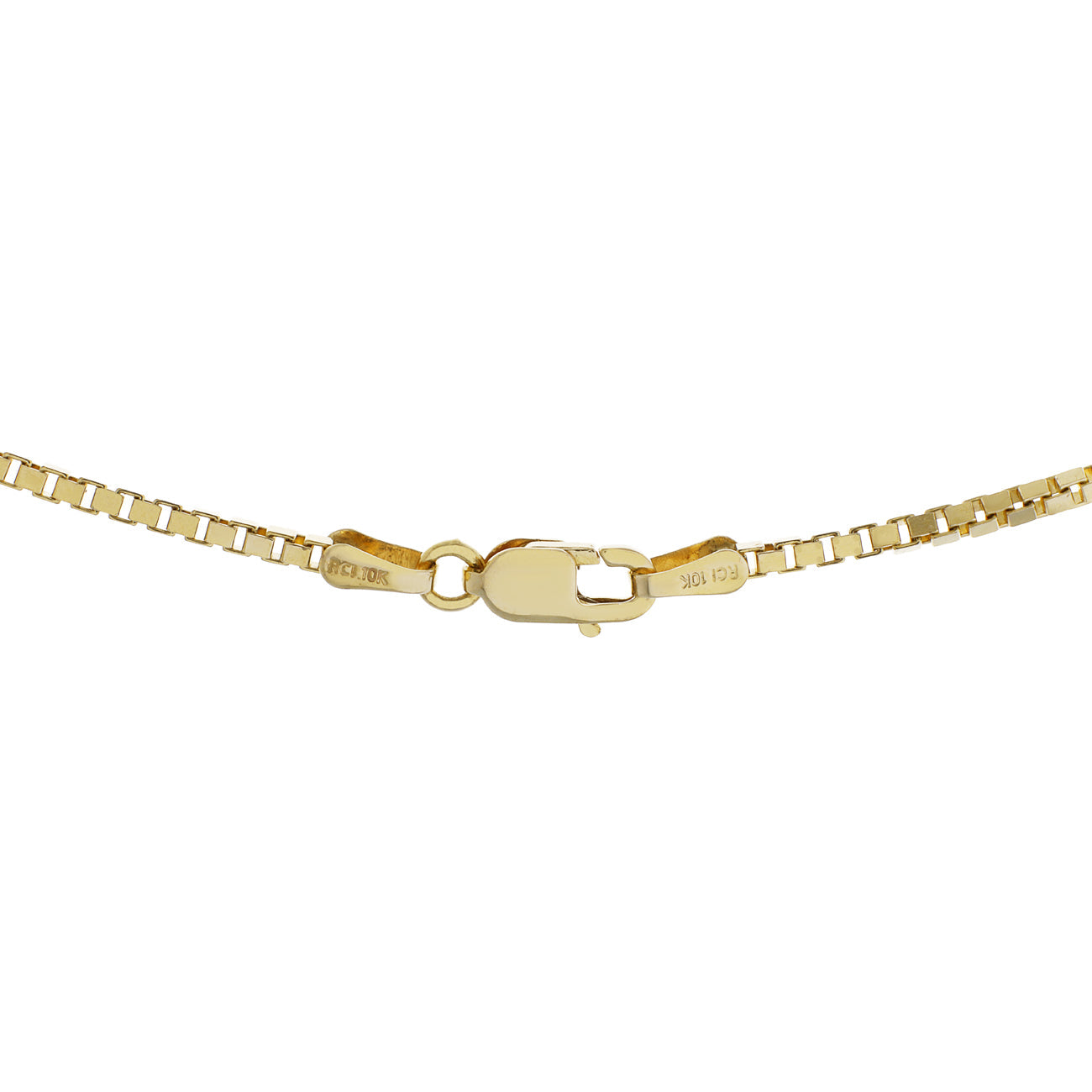 Exclusive 10k Yellow Gold Box Chain — Side View