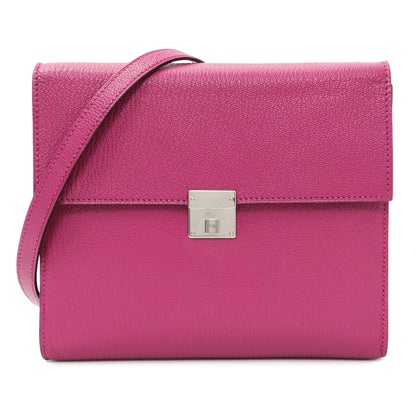 Exclusive Hermes Rose Pourpre Chèvre Mysore Clic 16 — Front View