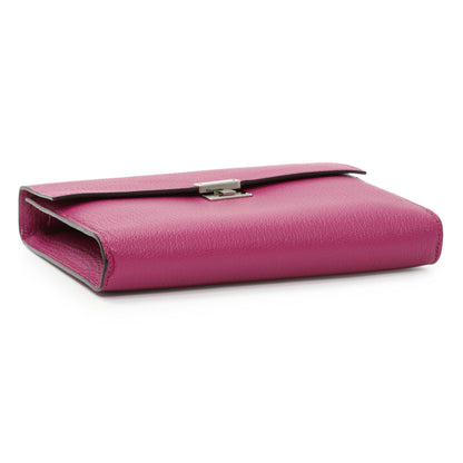 Exclusive Hermes Rose Pourpre Chèvre Mysore Clic 16 — Back View