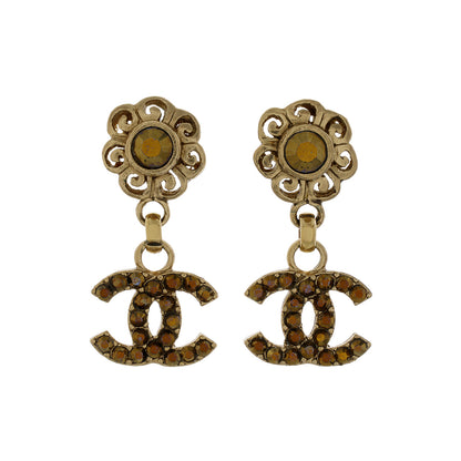 Exclusive Chanel CC Drop Earrings — Front View