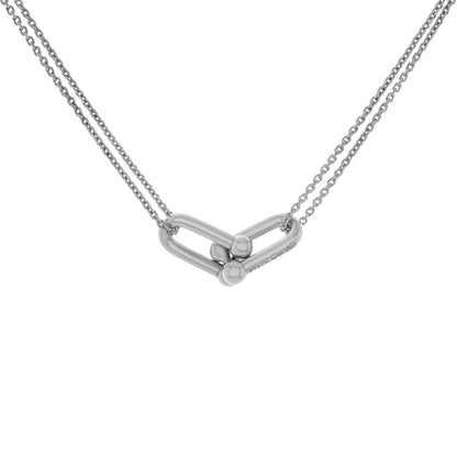 Exclusive Tiffany & Co. Sterling Silver Large Double Link Pendant — Front View
