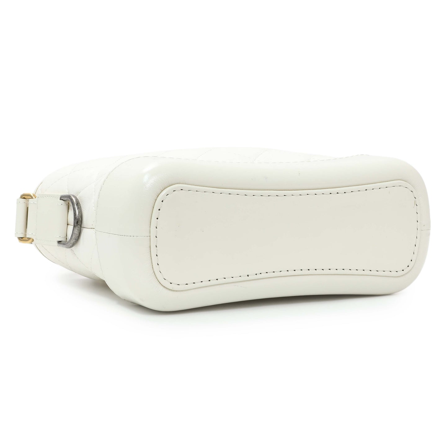 Exclusive Chanel White Aged Calfskin Quilted Small Gabrielle Hobo — Back View