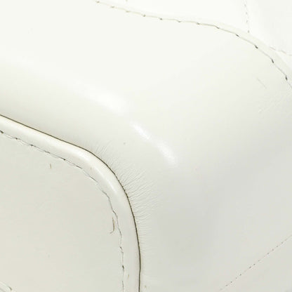 Exclusive Chanel White Aged Calfskin Quilted Small Gabrielle Hobo — Detail View