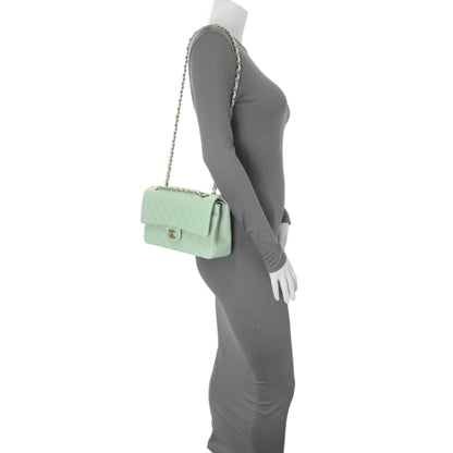 Exclusive Chanel Light Mint Green Caviar Medium Classic Double Flap — Alternate View 7