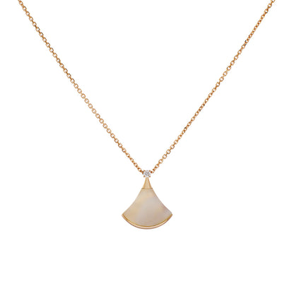 Exclusive Bulgari 18K Rose Gold Diamond Mother of Pearl Divas’ Dream Necklace — Front View