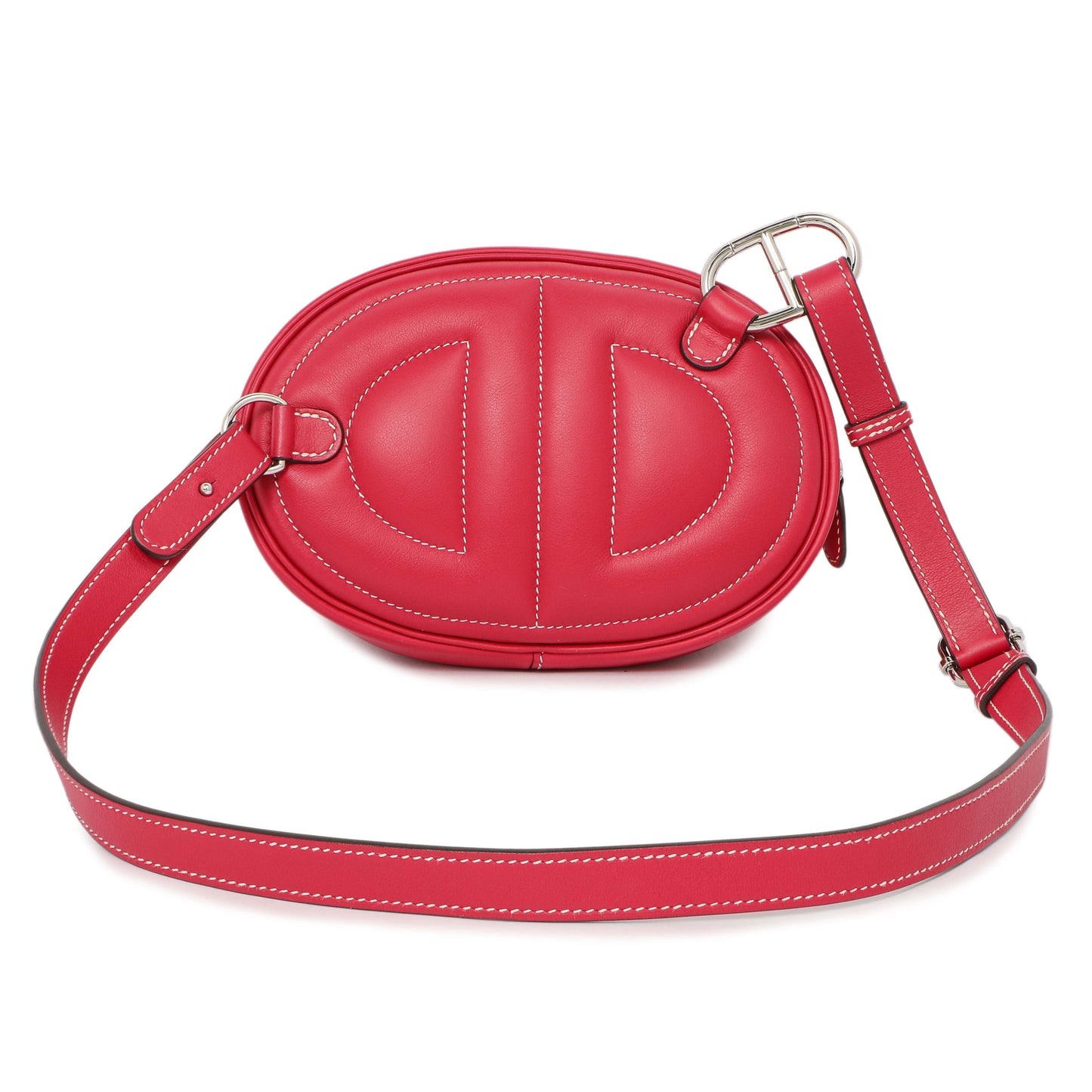 Exclusive Hermes Framboise/Sesame Swift In-The-Loop Belt Bag — Side View