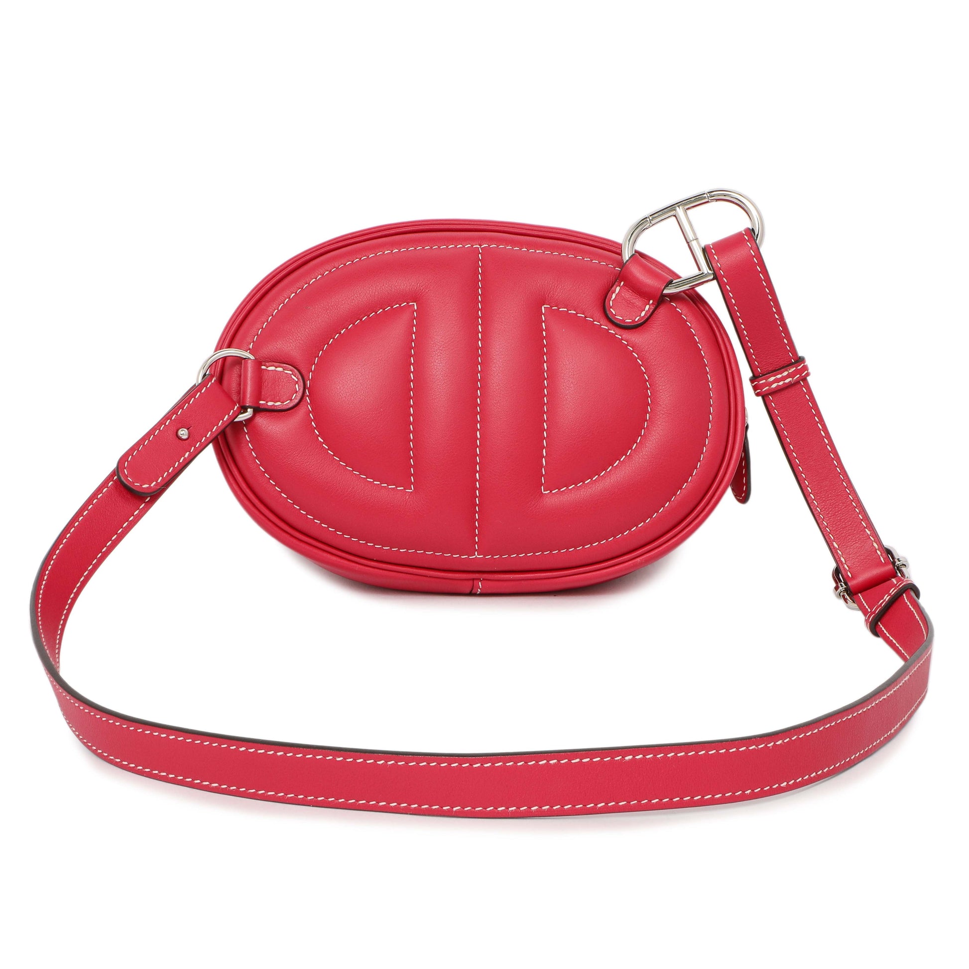 Exclusive Hermes Framboise/Sesame Swift In-The-Loop Belt Bag — Side View