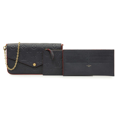 Exclusive Louis Vuitton Marine Rouge Empreinte Pochette Felicie Chain Wallet — Front View