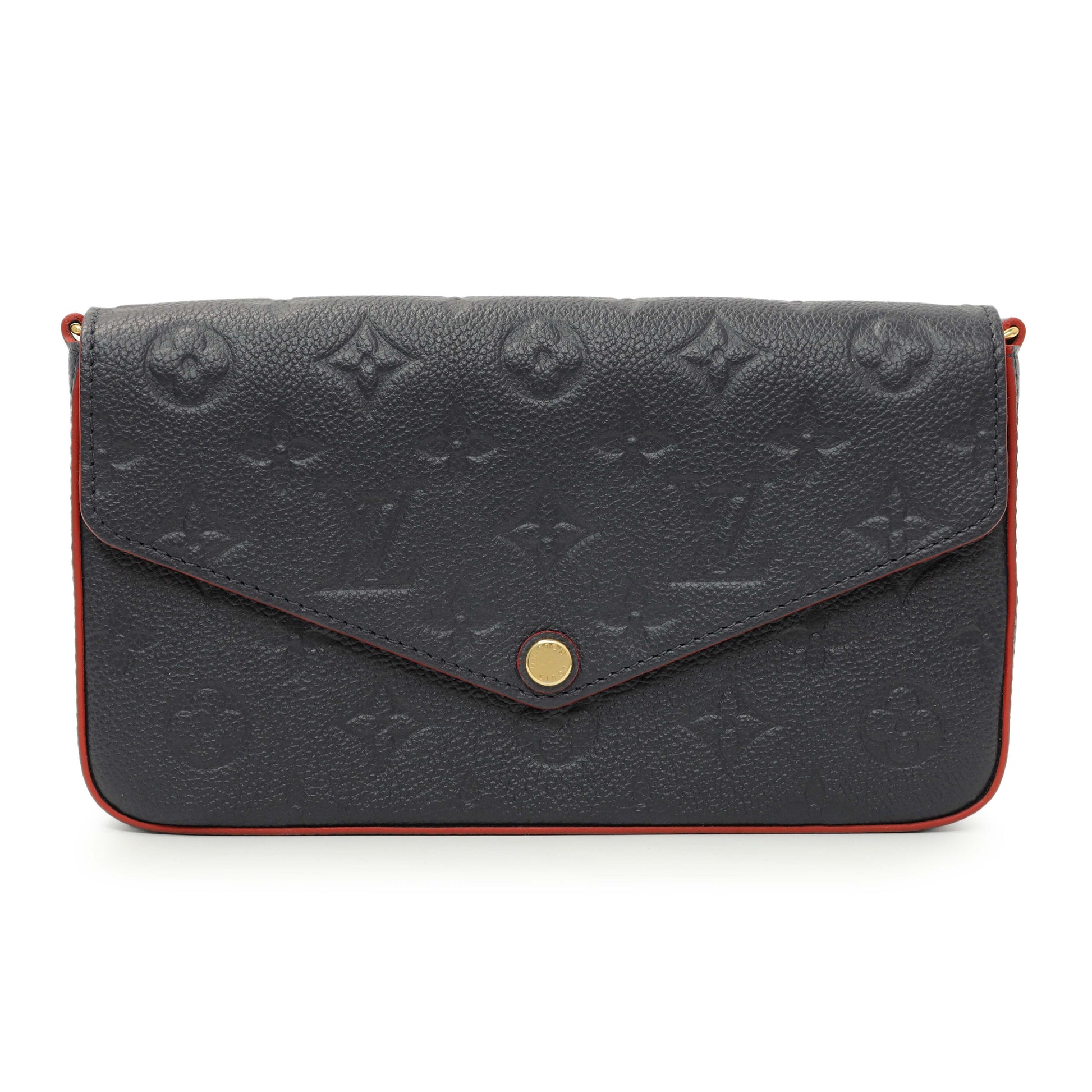 Exclusive Louis Vuitton Marine Rouge Empreinte Pochette Felicie Chain Wallet — Side View