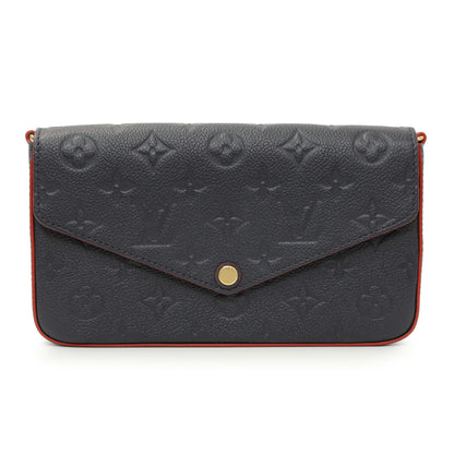 Exclusive Louis Vuitton Marine Rouge Empreinte Pochette Felicie Chain Wallet — Side View