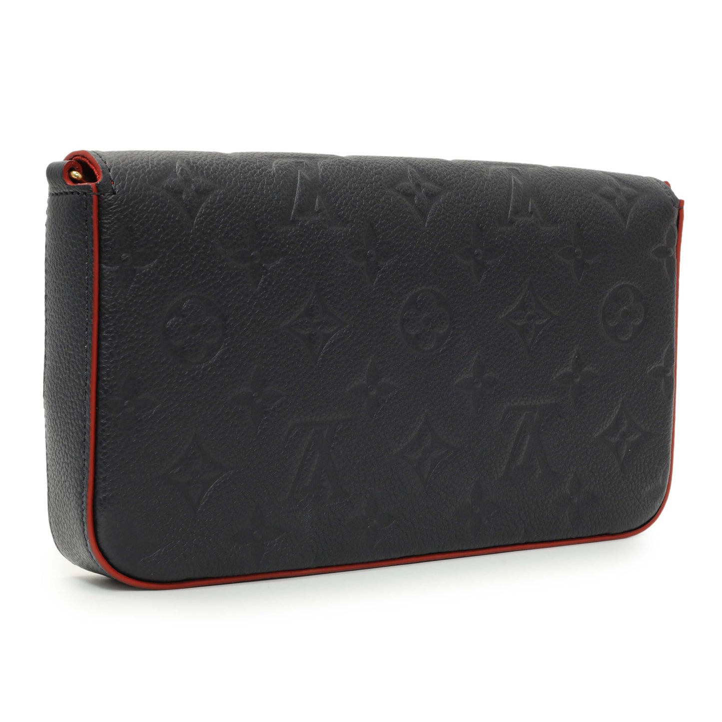 Exclusive Louis Vuitton Marine Rouge Empreinte Pochette Felicie Chain Wallet — Back View