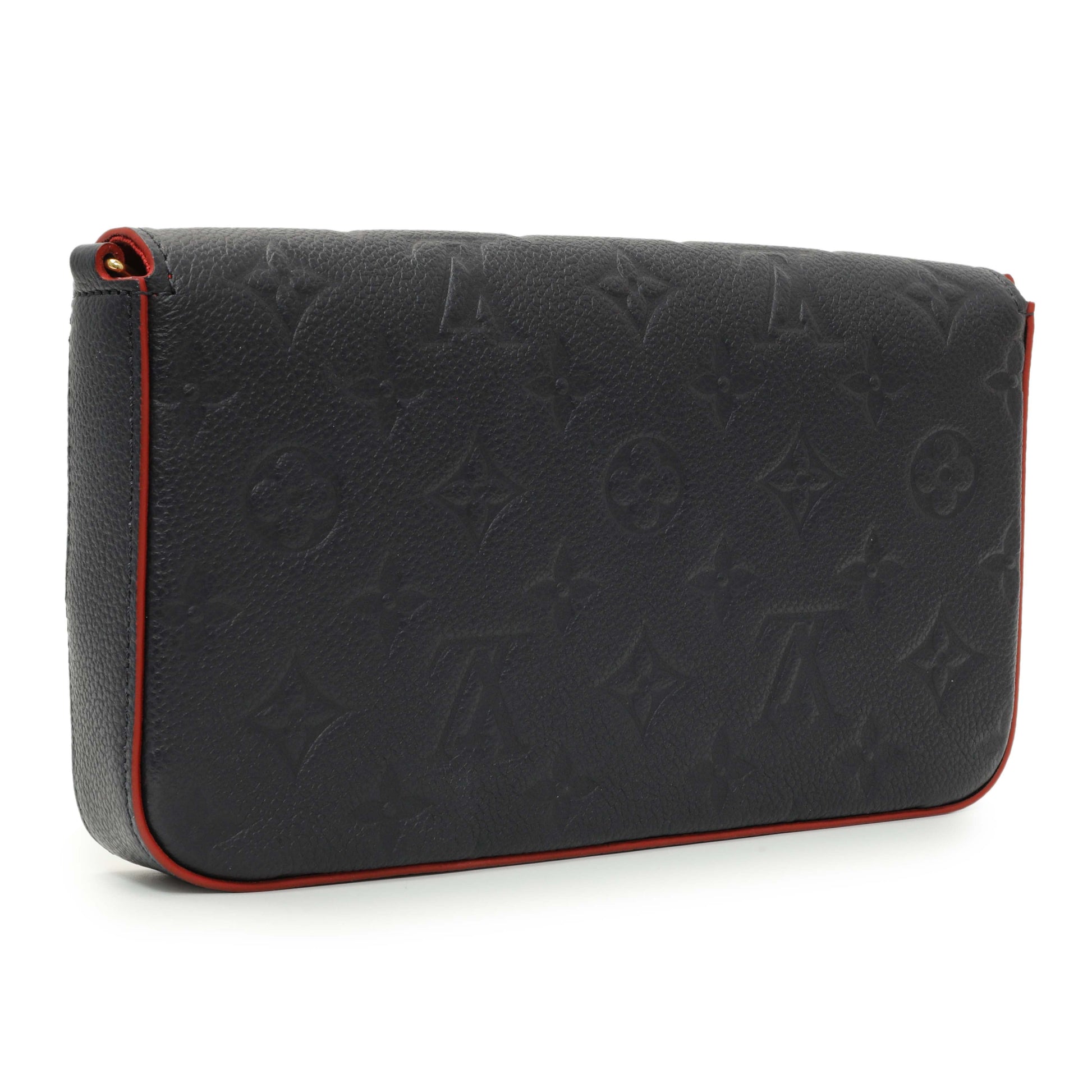Exclusive Louis Vuitton Marine Rouge Empreinte Pochette Felicie Chain Wallet — Back View