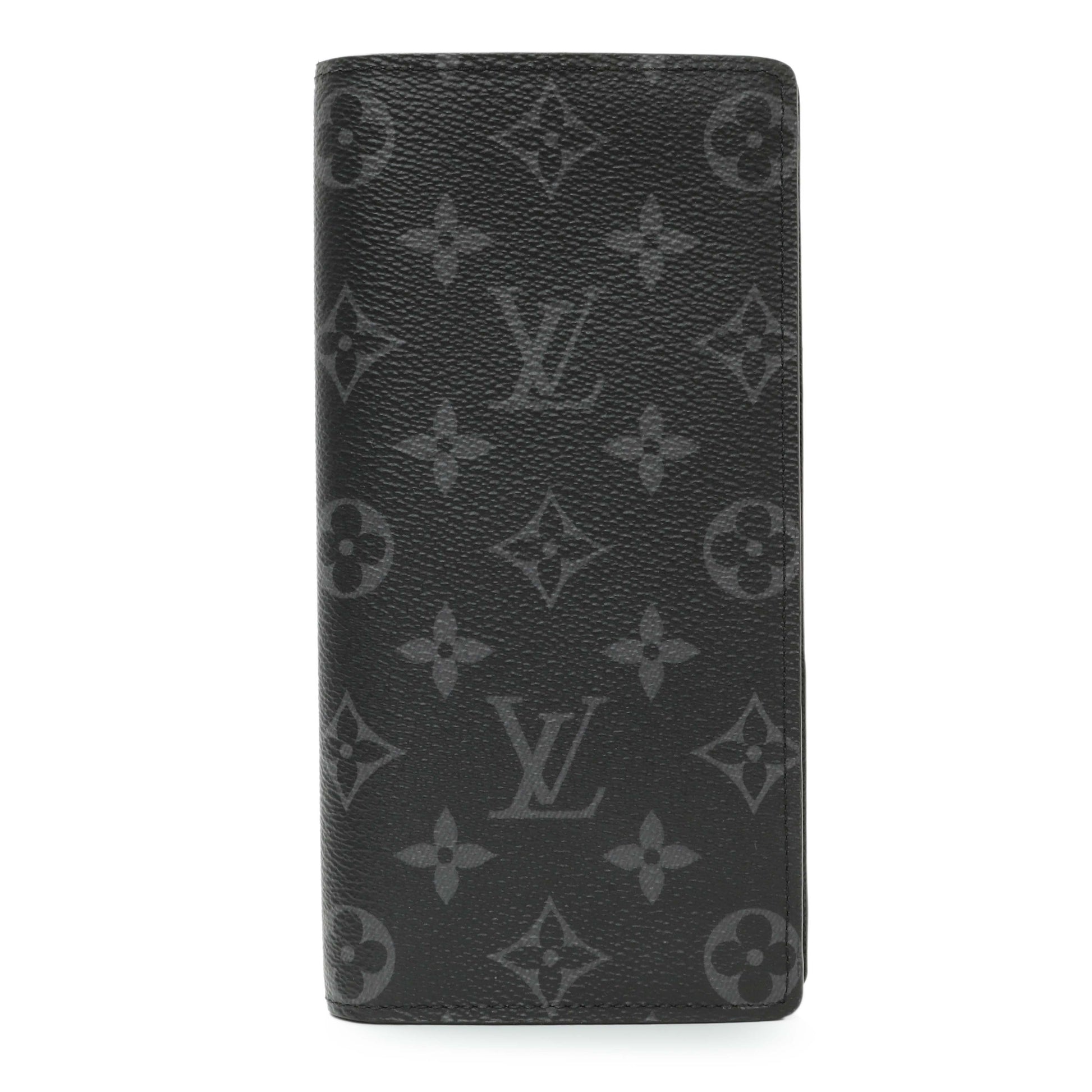 Exclusive Louis Vuitton Monogram Eclipse Brazza Wallet — Front View