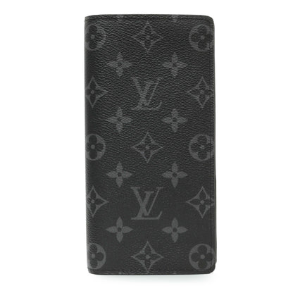 Exclusive Louis Vuitton Monogram Eclipse Brazza Wallet — Front View